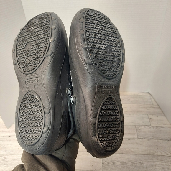 CROCS mercy work clog black silver slip resistant women's size 11 - Picture 3 of 6